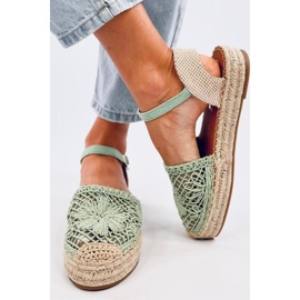Sandales espadrilles ajourées vertes 3