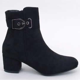 Lanne Bottines à talons bas noires - Inello le noir 1