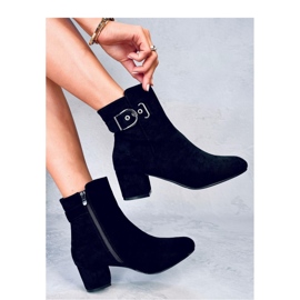Lanne Bottines à talons bas noires - Inello le noir 4