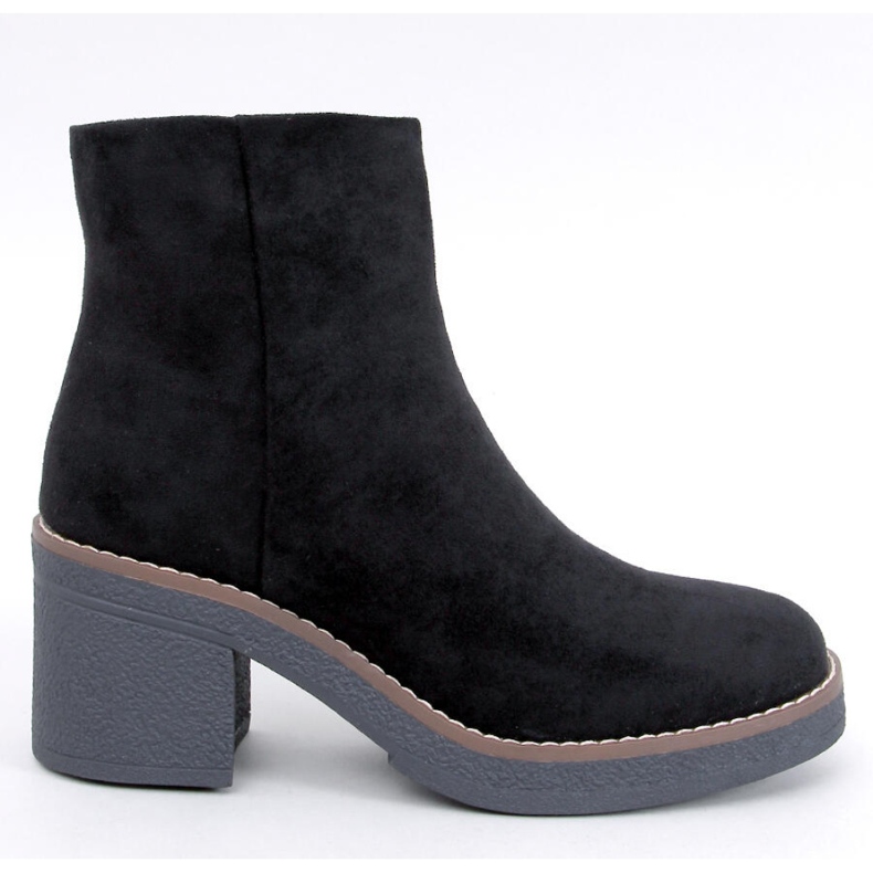 Eliza Bottines à talon large en daim noir - Inello le noir 1