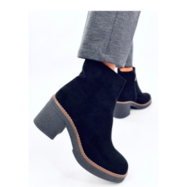 Eliza Bottines à talon large en daim noir - Inello le noir 2