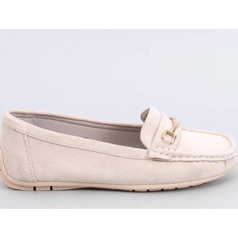 Mocassins femme en daim beige 1