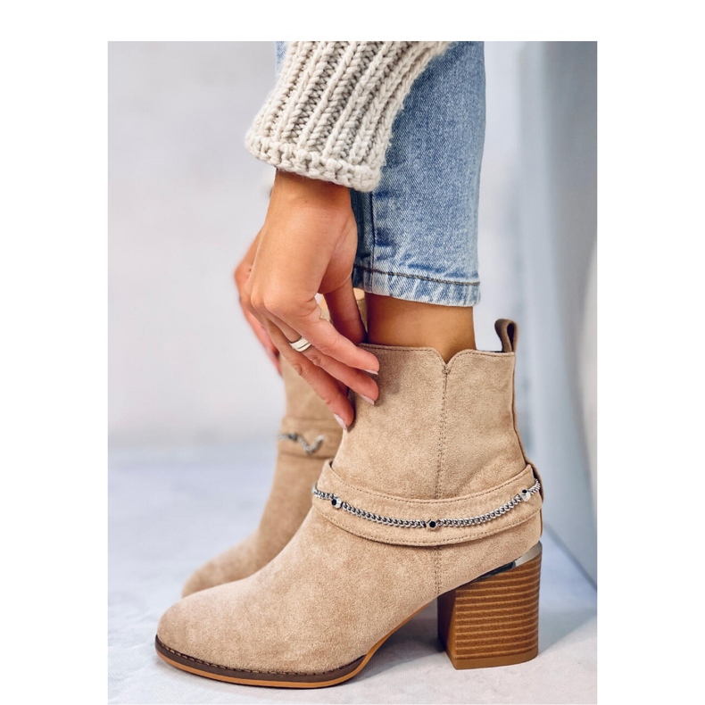 Athing Bottines en daim kaki - Inello beige 2