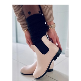 Bottines Chelsea femme beiges 2