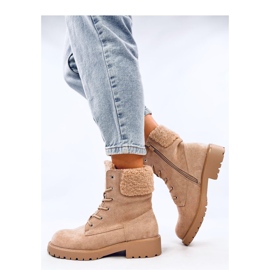 Bottines à lacets beiges 3