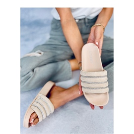 Sandale tongs strass beige 1