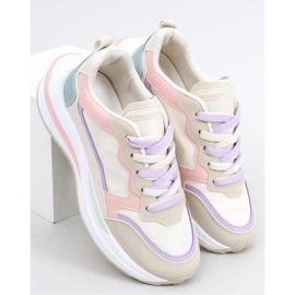 Chaussures de sport roses beige 1