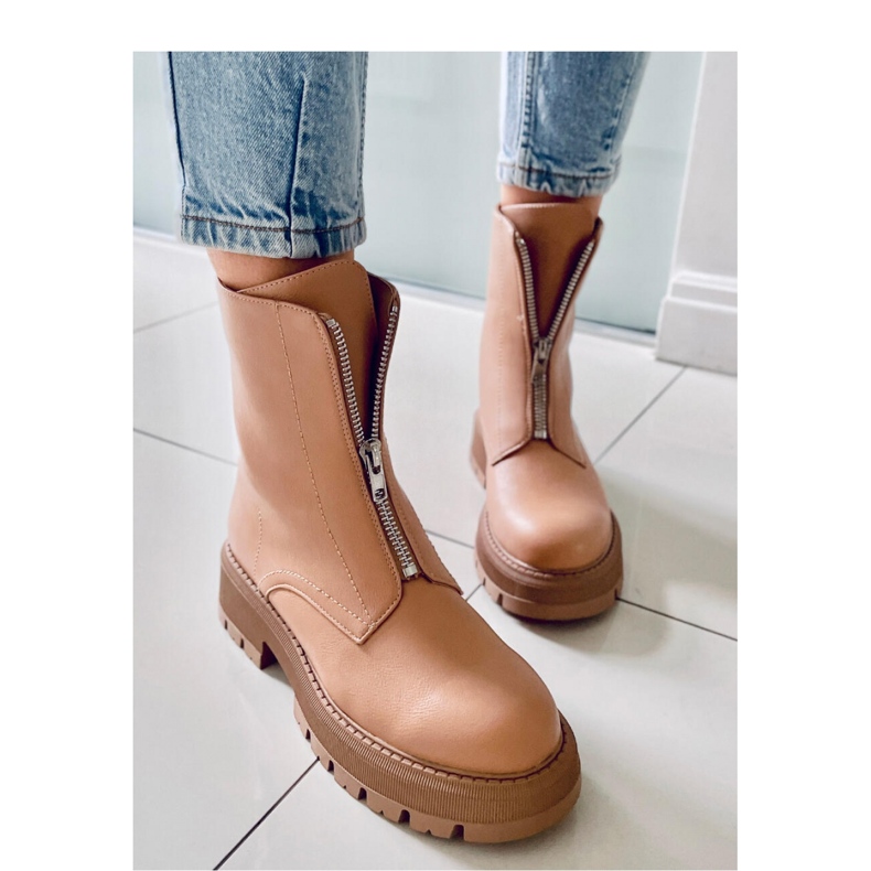 Bottes militaires camel brun 1