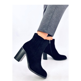 Bottines à talons en daim noir le noir 1