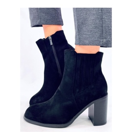 Bottines à talons en daim noir le noir 4