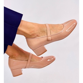 Ballerines nues vernies à talons hauts beige 1 Ballerines nues vernies à talons hauts beige 1