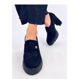 Mocassins noirs à talons hauts et plateforme le noir 1