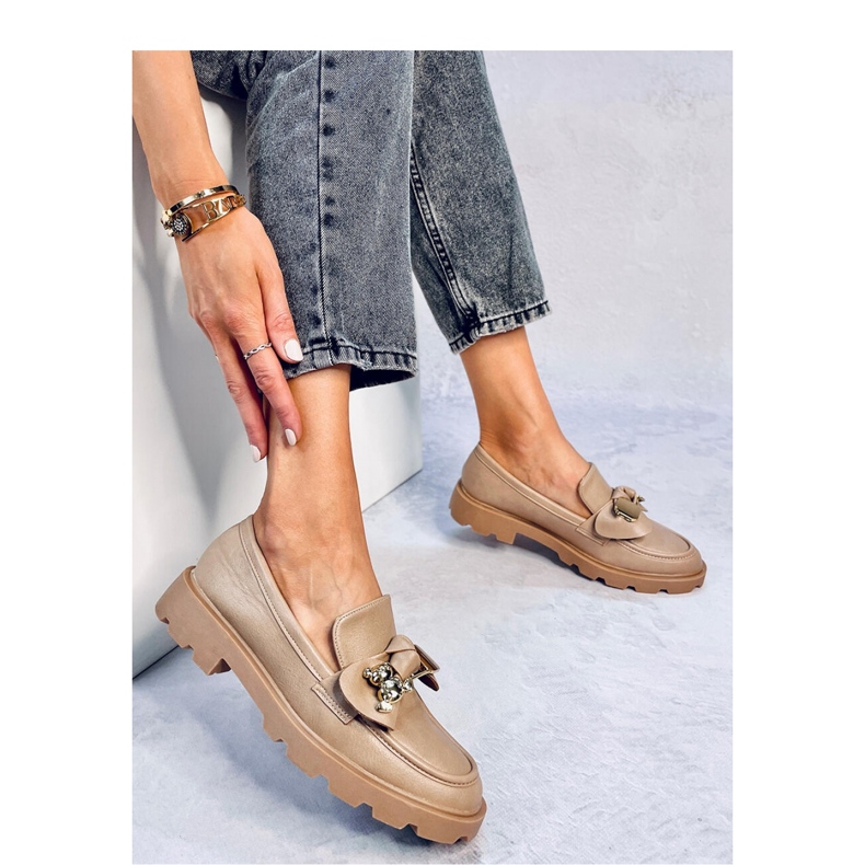 Mocassins nounours dorés kaki brun 1