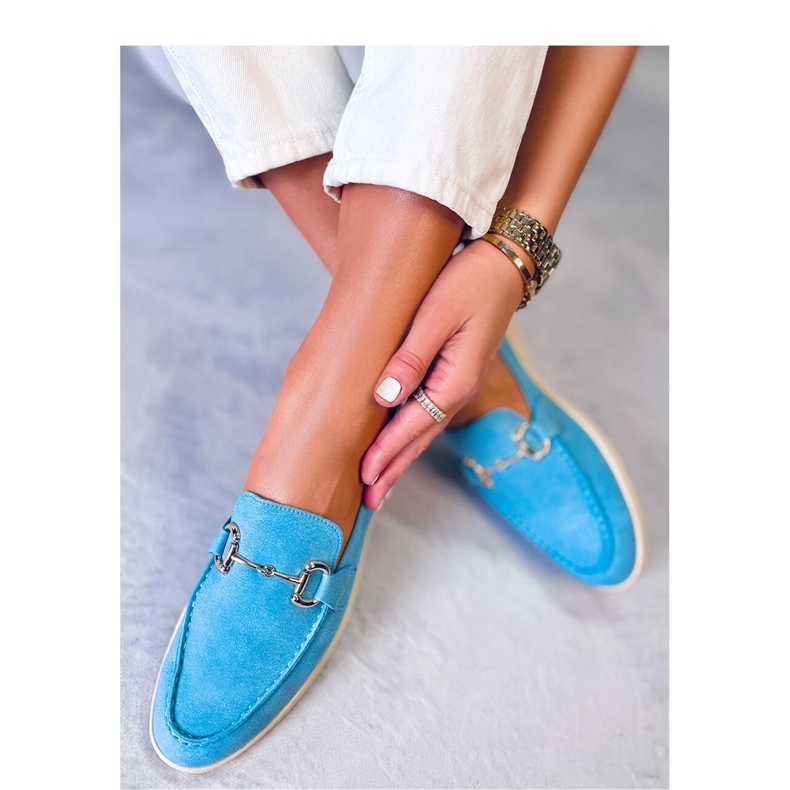 Mocassins femme bleus 1