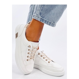 Baskets femme beiges blanc 1