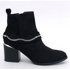 Bottines à talons en daim noir le noir 1