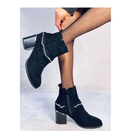 Bottines à talons en daim noir le noir 2