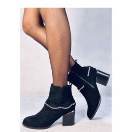 Bottines à talons en daim noir le noir 4