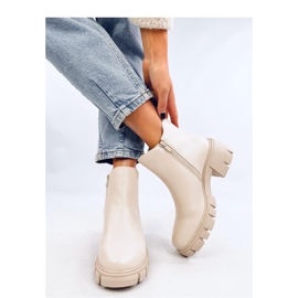 Ledeck Bottines Chelsea à talons larges Pu Beige - Inello 2 Ledeck Bottines Chelsea à talons larges Pu Beige - Inello 2