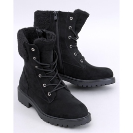 Barkoi Bottines à lacets noires avec peau de mouton - Inello le noir 1