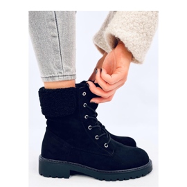 Barkoi Bottines à lacets noires avec peau de mouton - Inello le noir 2