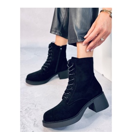 Bottines à lacets noires le noir 2