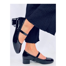 Ballerines vernies noires à talons hauts le noir 1