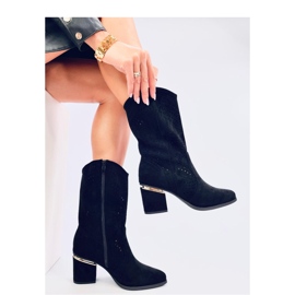 Bottines à talons ajourées noires le noir 2