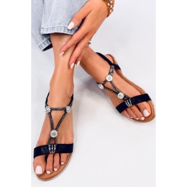 Sandales noires en zircone le noir 1