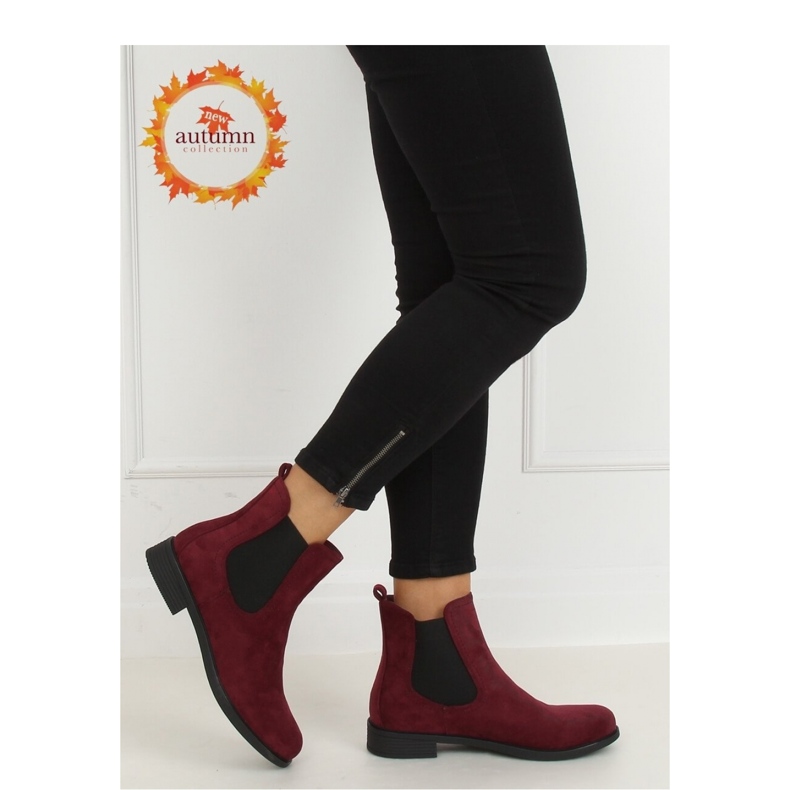 Bottines Chelsea classiques bordeaux pour femmes MR-9 Wine - Inello rouge 2