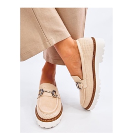 Mocassins femme beiges 1