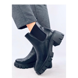 Ledeck Bottines Chelsea à talons larges Pu Noir - Inello le noir 1