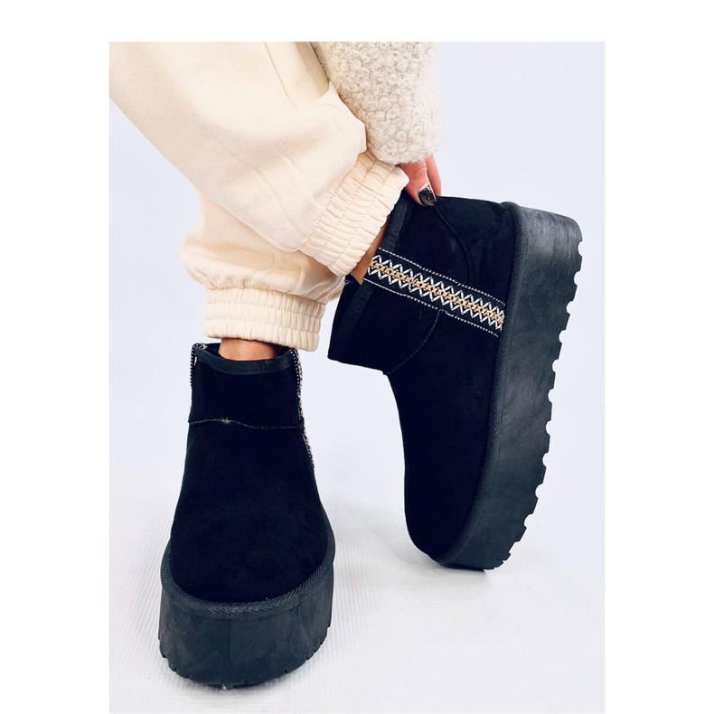 Bottes de neige courtes sur la plateforme Weyan Black - Inello le noir 2