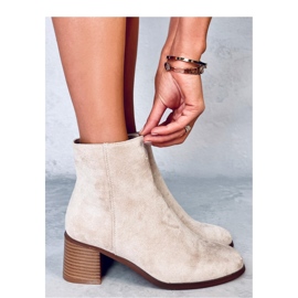 Bottines à talons hauts beiges classiques 1