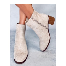 Bottines à talons hauts beiges classiques 2