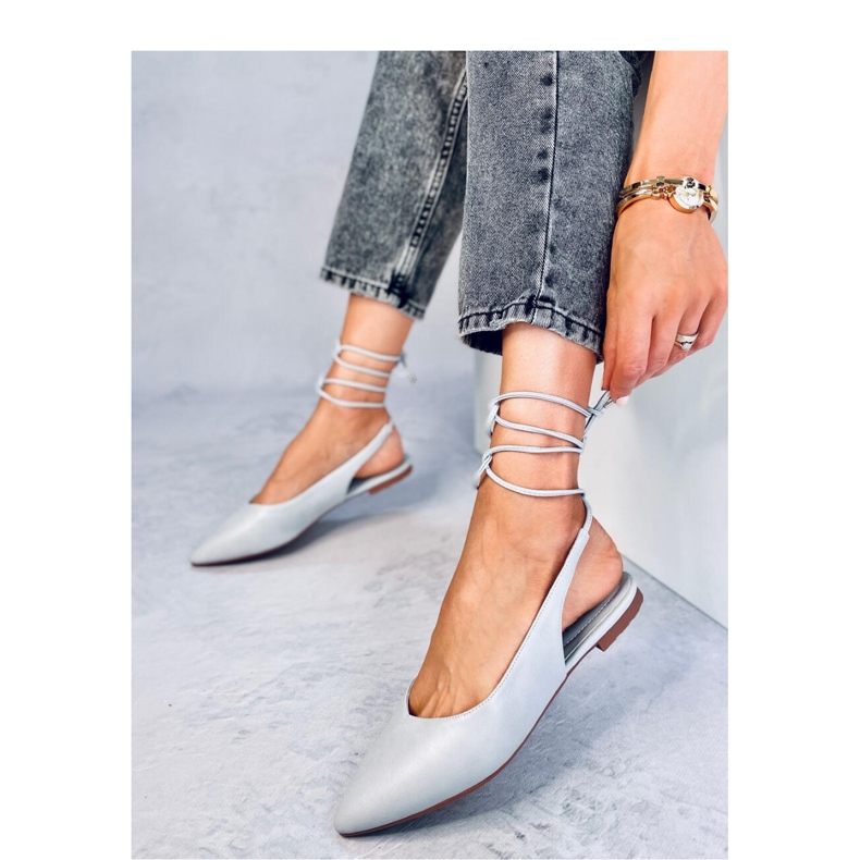 Ballerines Noué Talon Ouvert Gris 1