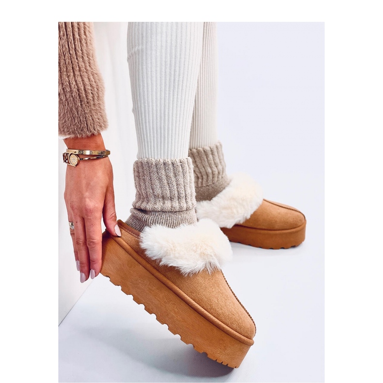 Chaussons de neige plateforme Camel brun 1