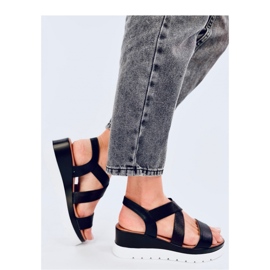 Sandales compensées noires le noir 2