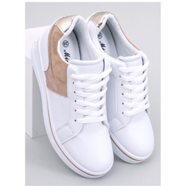 Baskets compensées beiges blanche 1