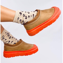 Bottines de neige courtes femme Camel brun 3