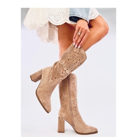 Strokes Bottines à talons ajourées kaki - Inello brun 1