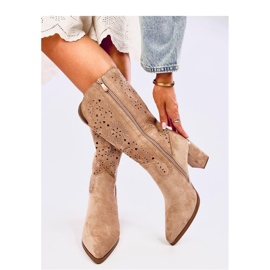 Strokes Bottines à talons ajourées kaki - Inello brun 2