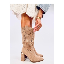 Strokes Bottines à talons ajourées kaki - Inello brun 3