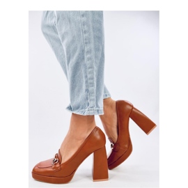 Mocassins à talons camel brun 3
