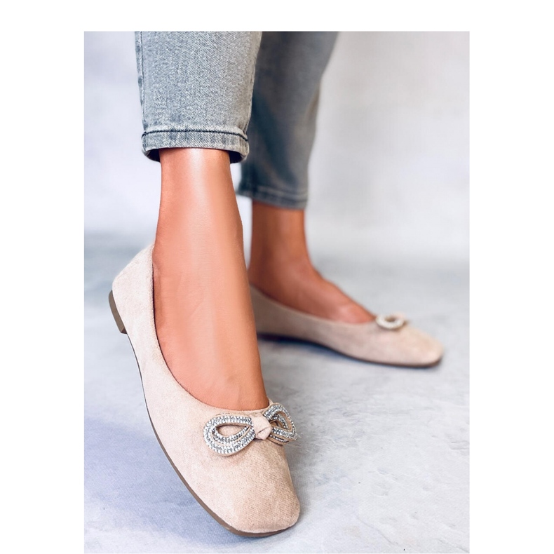 Ballerines en daim avec nœud par Serna Kaki - Inello beige 2