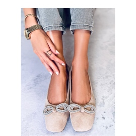 Ballerines en daim avec nœud par Serna Kaki - Inello beige 3