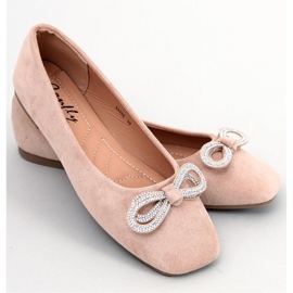 Ballerines en daim avec nœud par Serna Kaki - Inello beige 4
