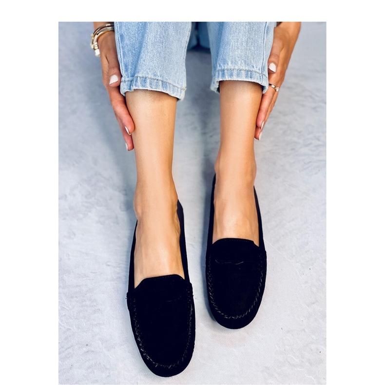 Mocassins femme en daim Noir 1