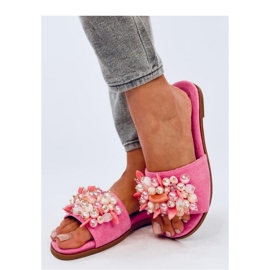 Chaussons avec pierres de couleur Fuchsia rose 1 Chaussons avec pierres de couleur Fuchsia rose 1