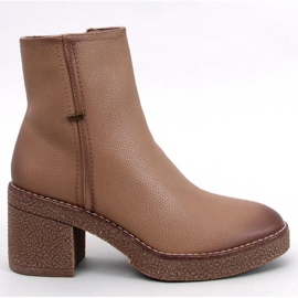 Tamika Bottines à talons en caoutchouc beige - Inello brun 1